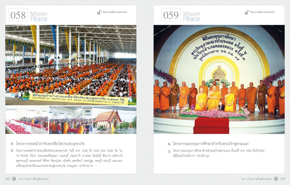 โครงการทอดผ้าป่าสามัคคีเพื่อสงฆ์คุ้มครองและโครงการอุปสมบทขอรับพระภิกษายาสมเด็จ 70 ปี พระเทพญาณมหามุนี หน้า 58