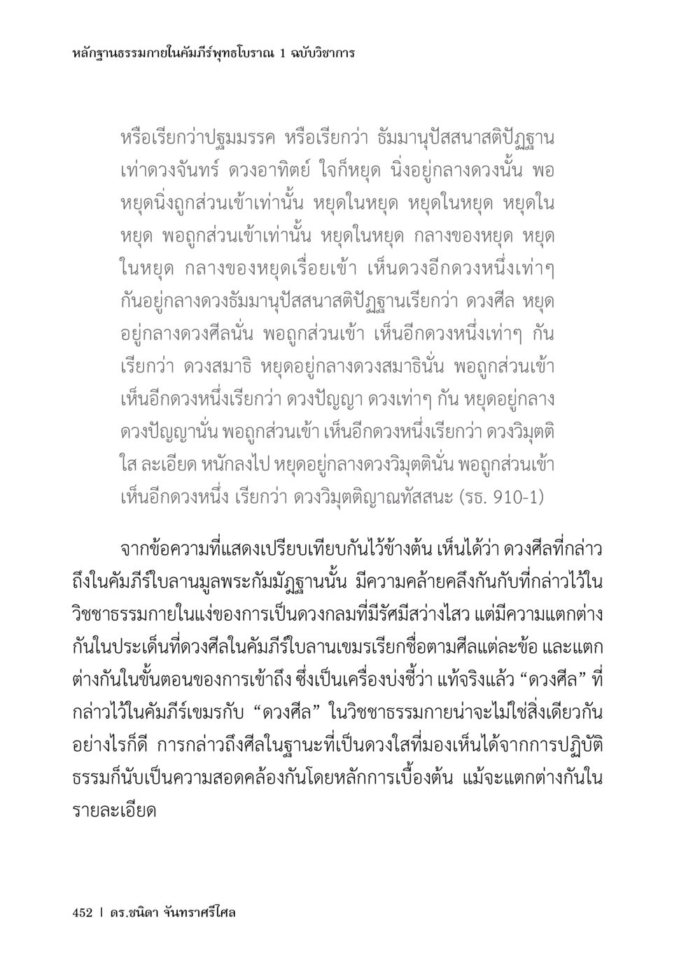 ธรรมาภิบาลในคัมภีร์พุทธโบราณ: การเปรียบเทียบดวงศี หลักฐานธรรมกายในคัมภีร์พุทธโบราณ 1 ฉบับวิชาการ หน้า 484