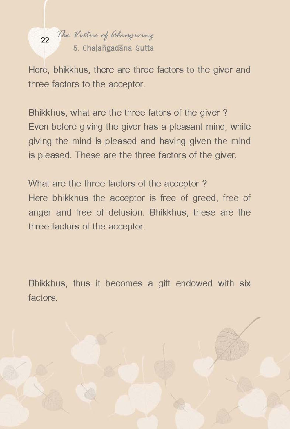 The Virtue of Giving ทานบารมี  สูตรลัดแห่งความสุข หน้า 22