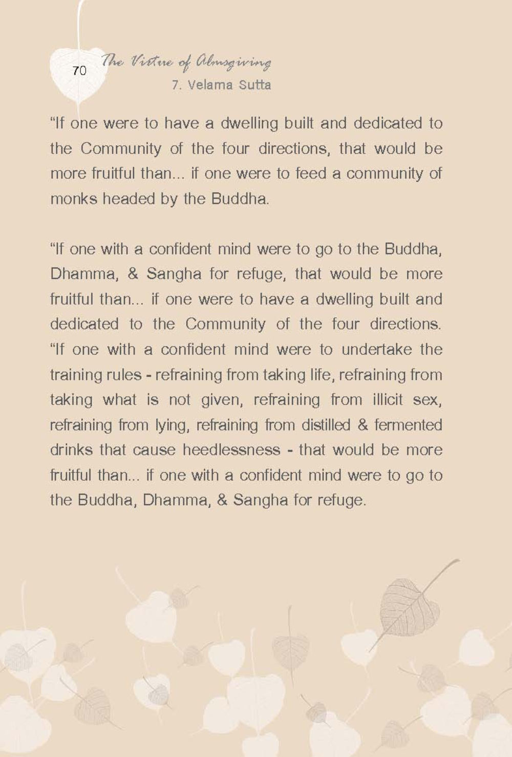 The Viktor of Absorbing: Insights from Velama Sutta ทานบารมี  สูตรลัดแห่งความสุข หน้า 70