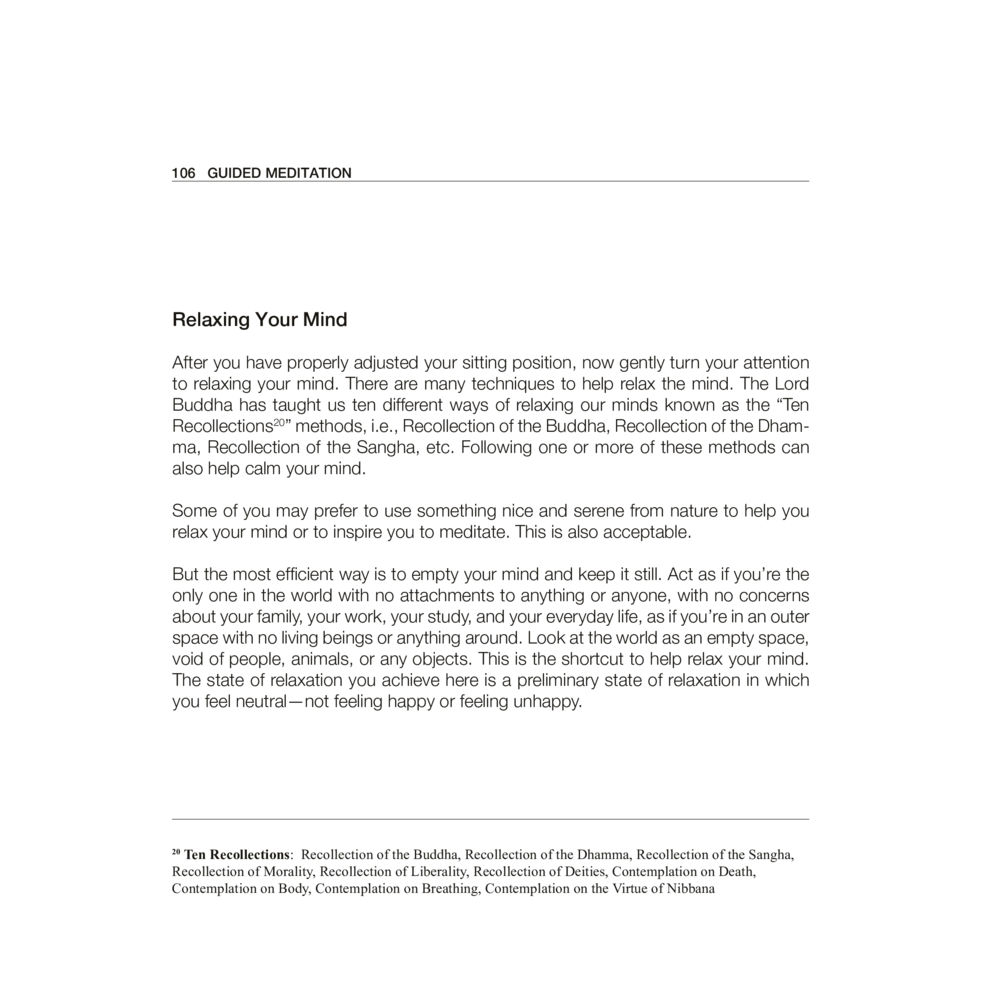 Guided Meditation: Relaxing Your Mind Luang Por Dhammajayo, BEYOND WISDOM หน้า 110