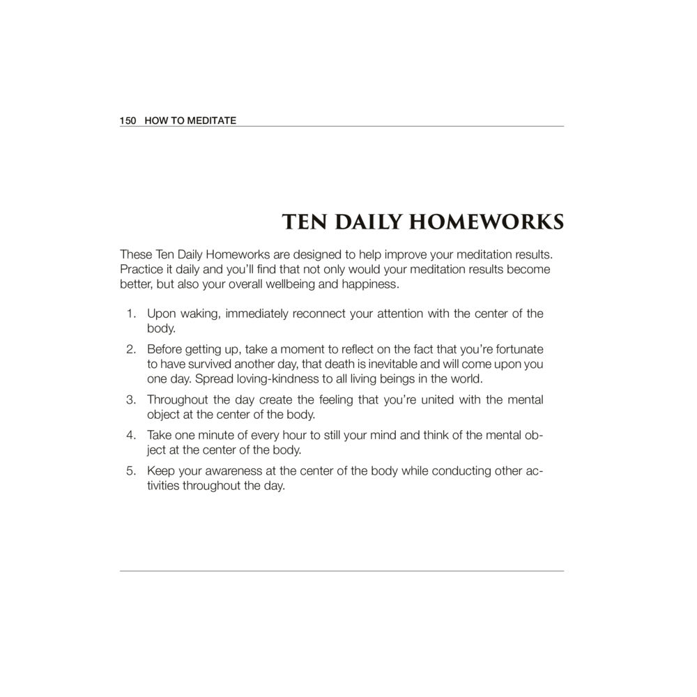 Ten Daily Homeworks for Enhanced Meditation Luang Por Dhammajayo, BEYOND WISDOM หน้า 154