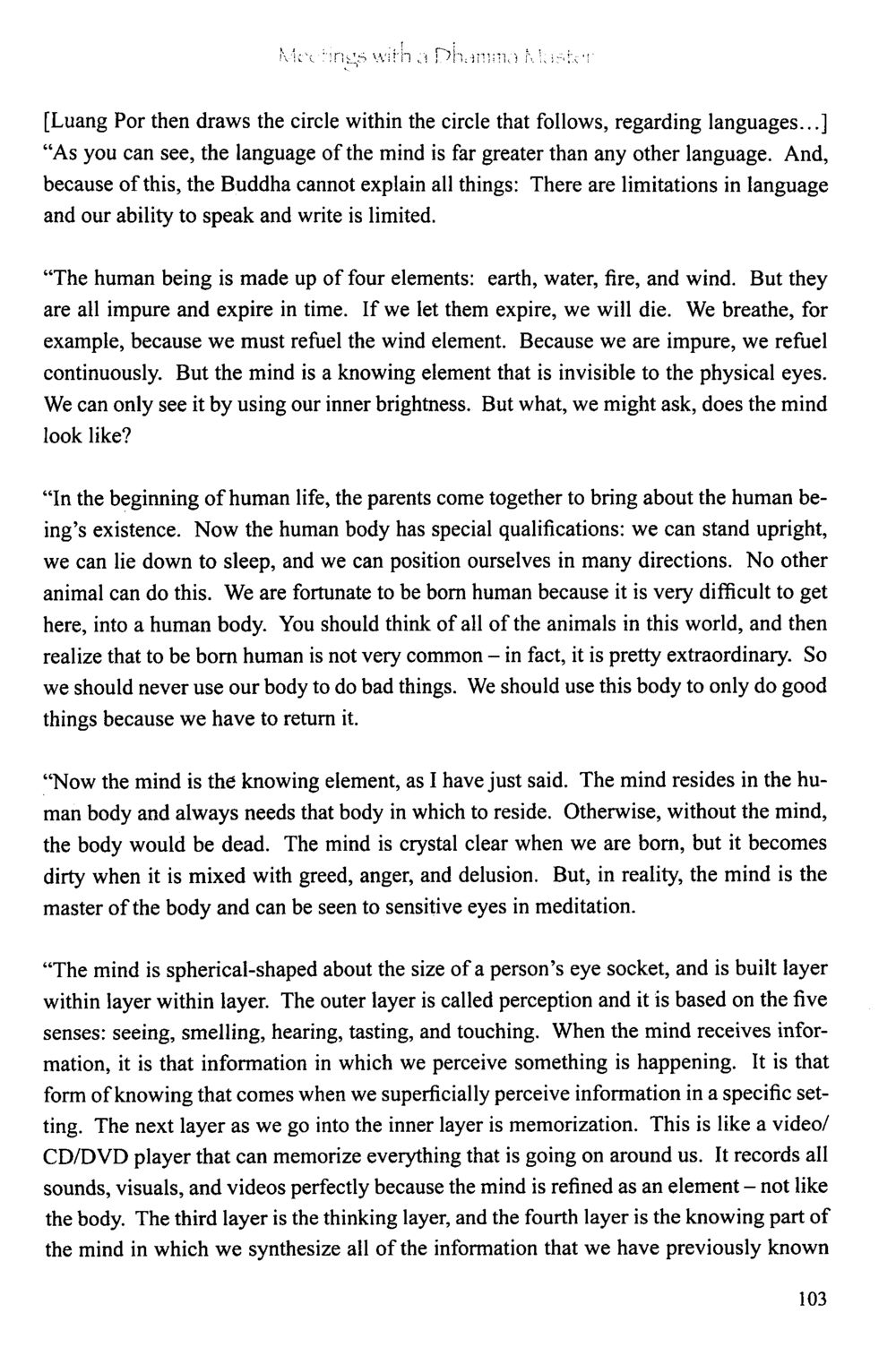 Understanding the Mind and Human Existence The Meeting with a Dhamma Master หน้า 104