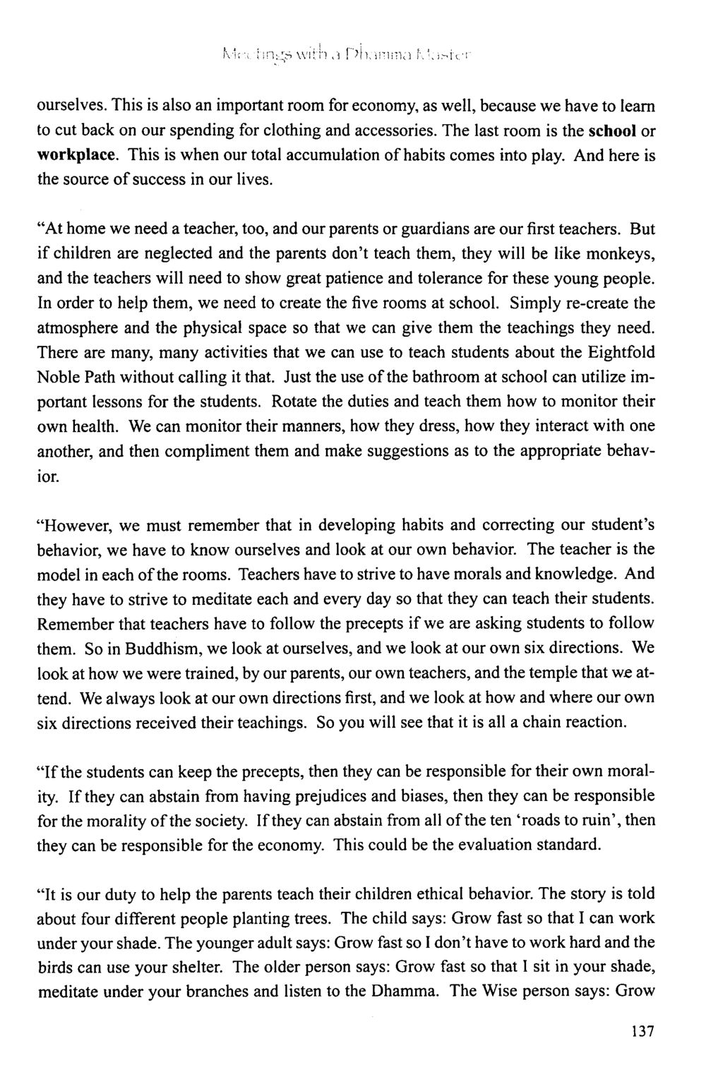 Lessons from a Dharma Master The Meeting with a Dhamma Master หน้า 137