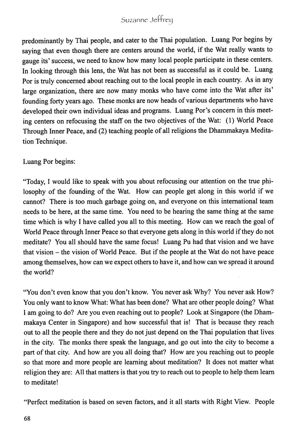 Refocusing Wat's Mission for Global Peace The Meeting with a Dhamma Master หน้า 71