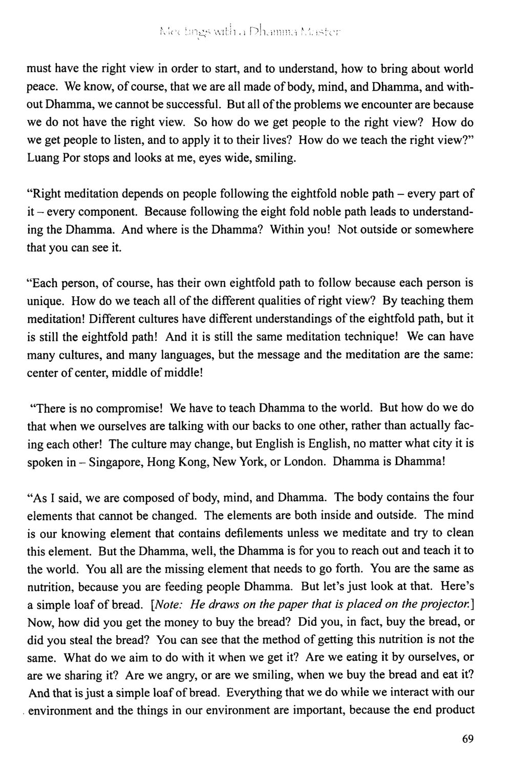 The Path to Right View and World Peace The Meeting with a Dhamma Master หน้า 72