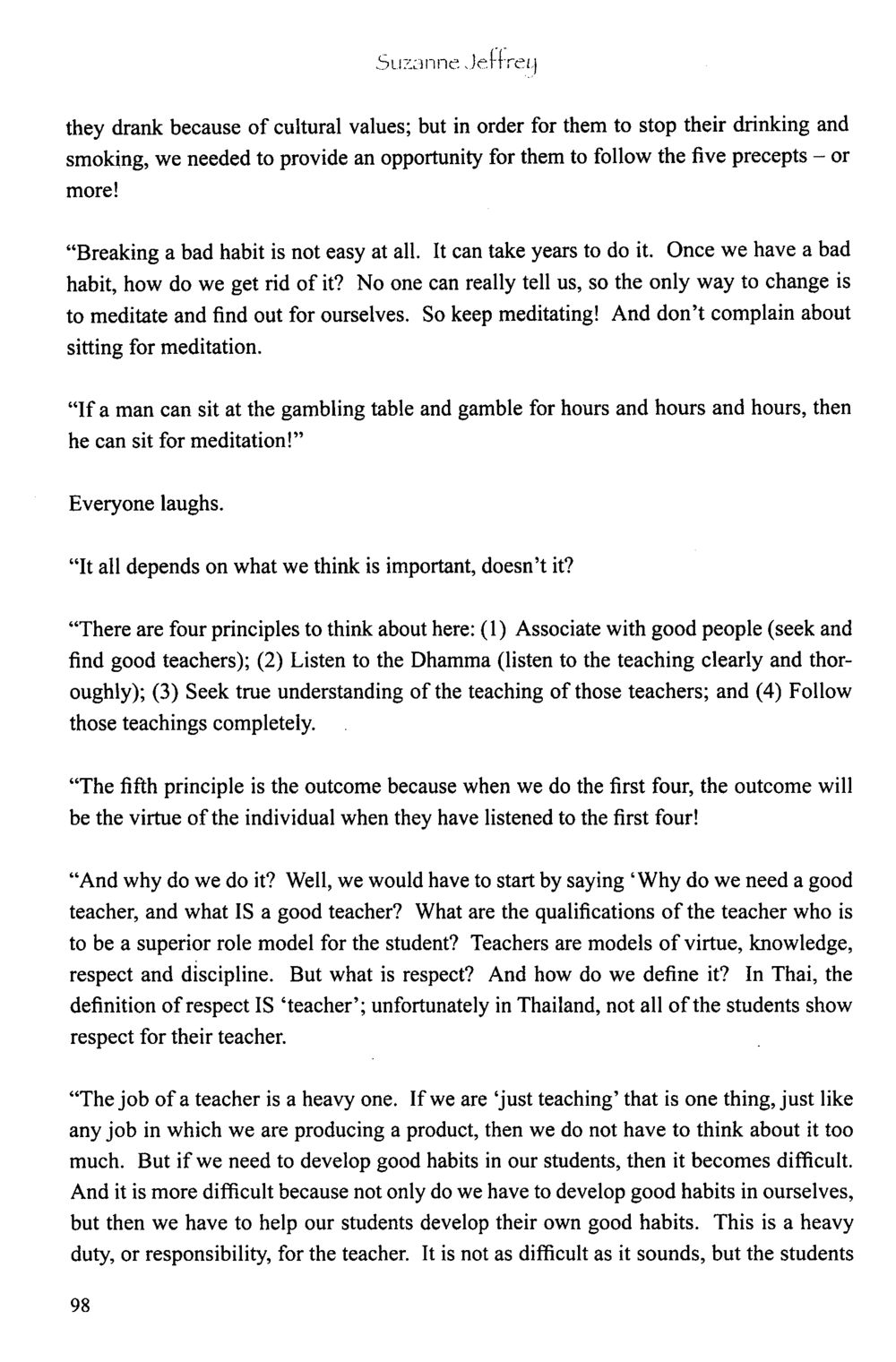 Overcoming Bad Habits Through Meditation and Good Teacher Guidance The Meeting with a Dhamma Master หน้า 99