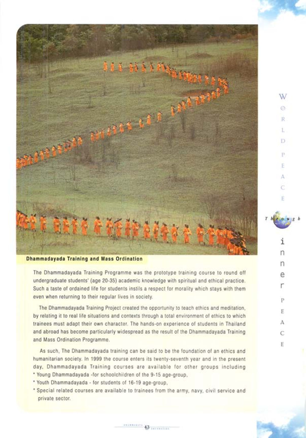 Dhammadayada Training and Mass Ordination World Peace Through inner peac หน้า 45