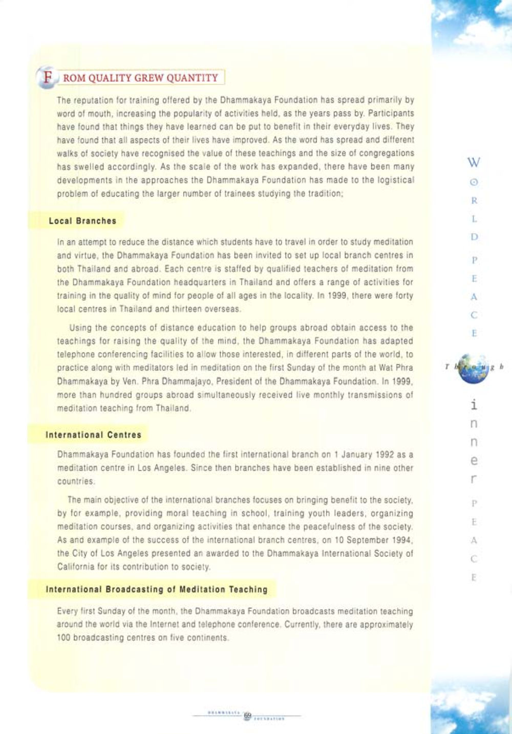 Growth of Dhammakaya Foundation's Global Influence World Peace Through inner peac หน้า 71