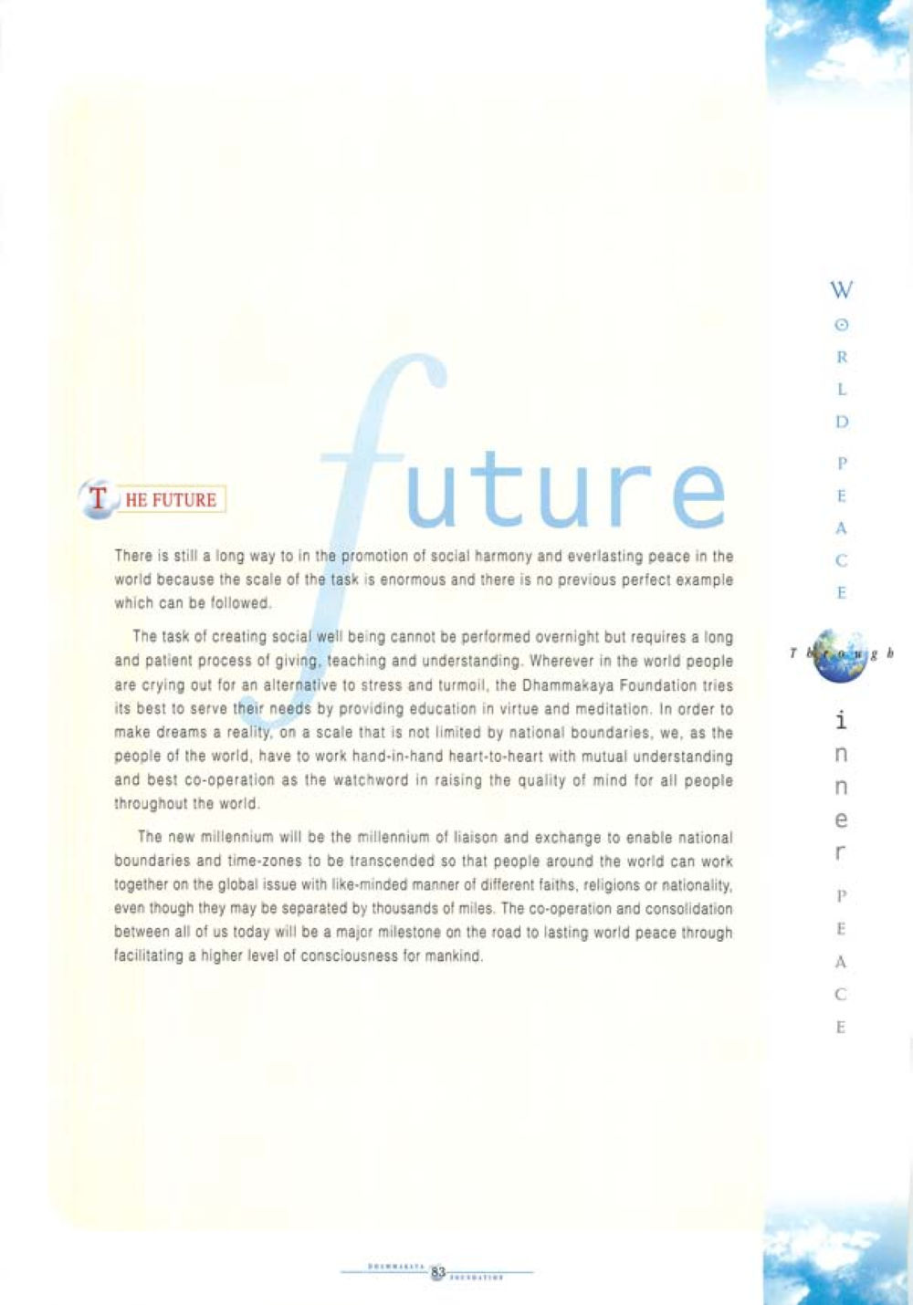 Building a Future of Social Harmony and Peace World Peace Through inner peac หน้า 85