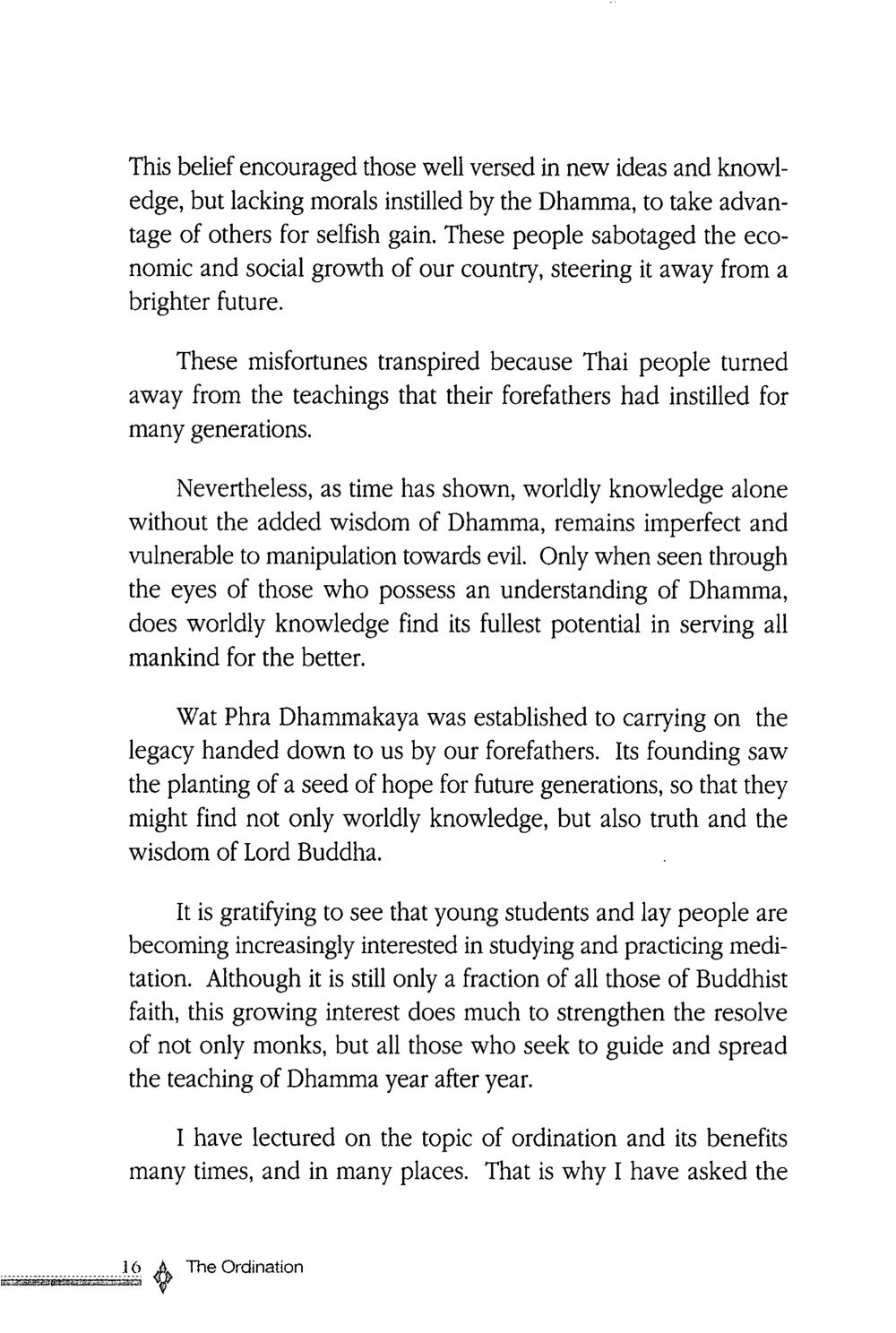 The Importance of Dhamma in Modern Society The ordination หน้า 17
