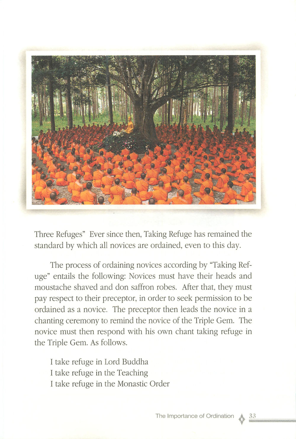 Taking Refuge in Buddhism The ordination หน้า 34