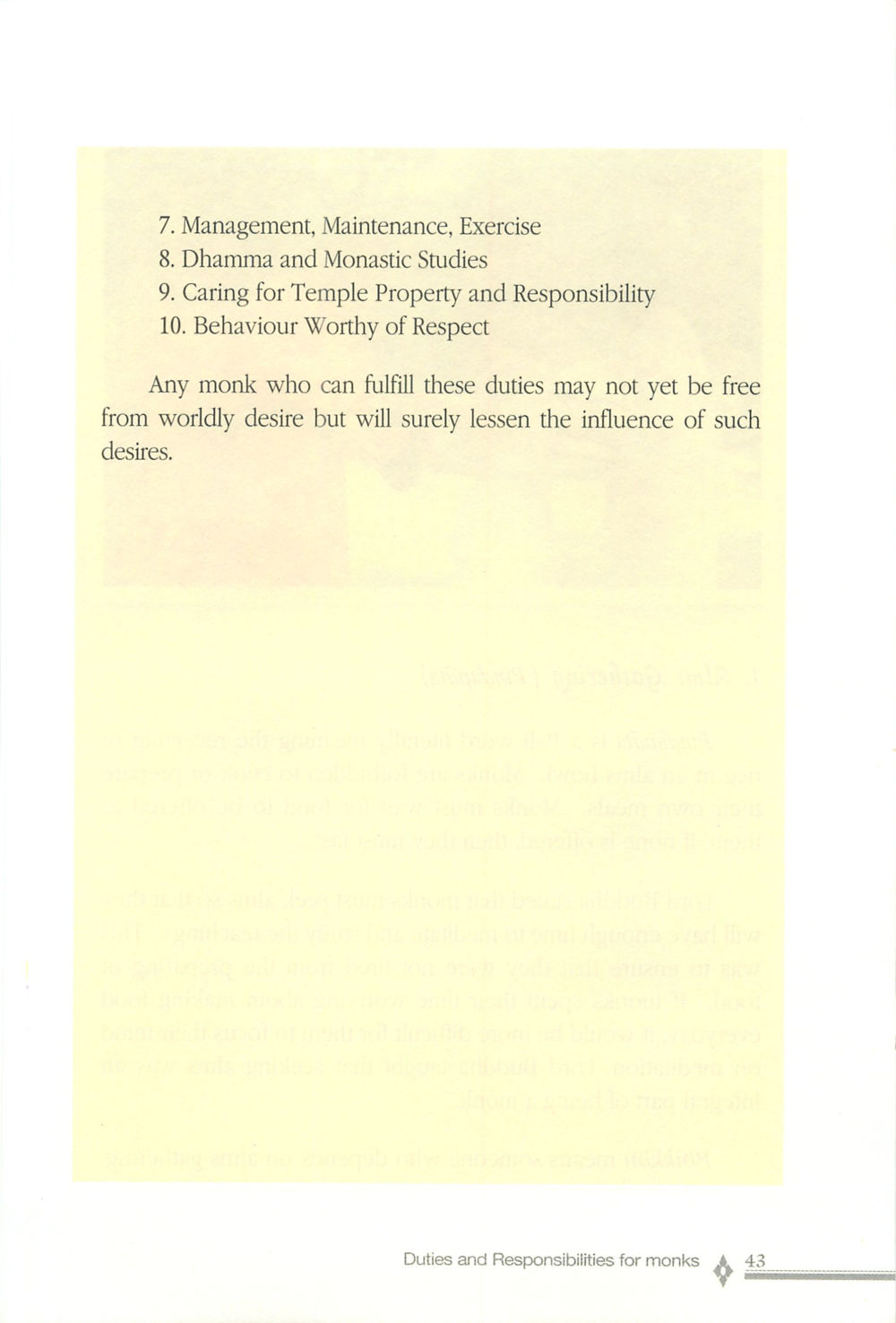 Duties and Responsibilities for Monks The ordination หน้า 44