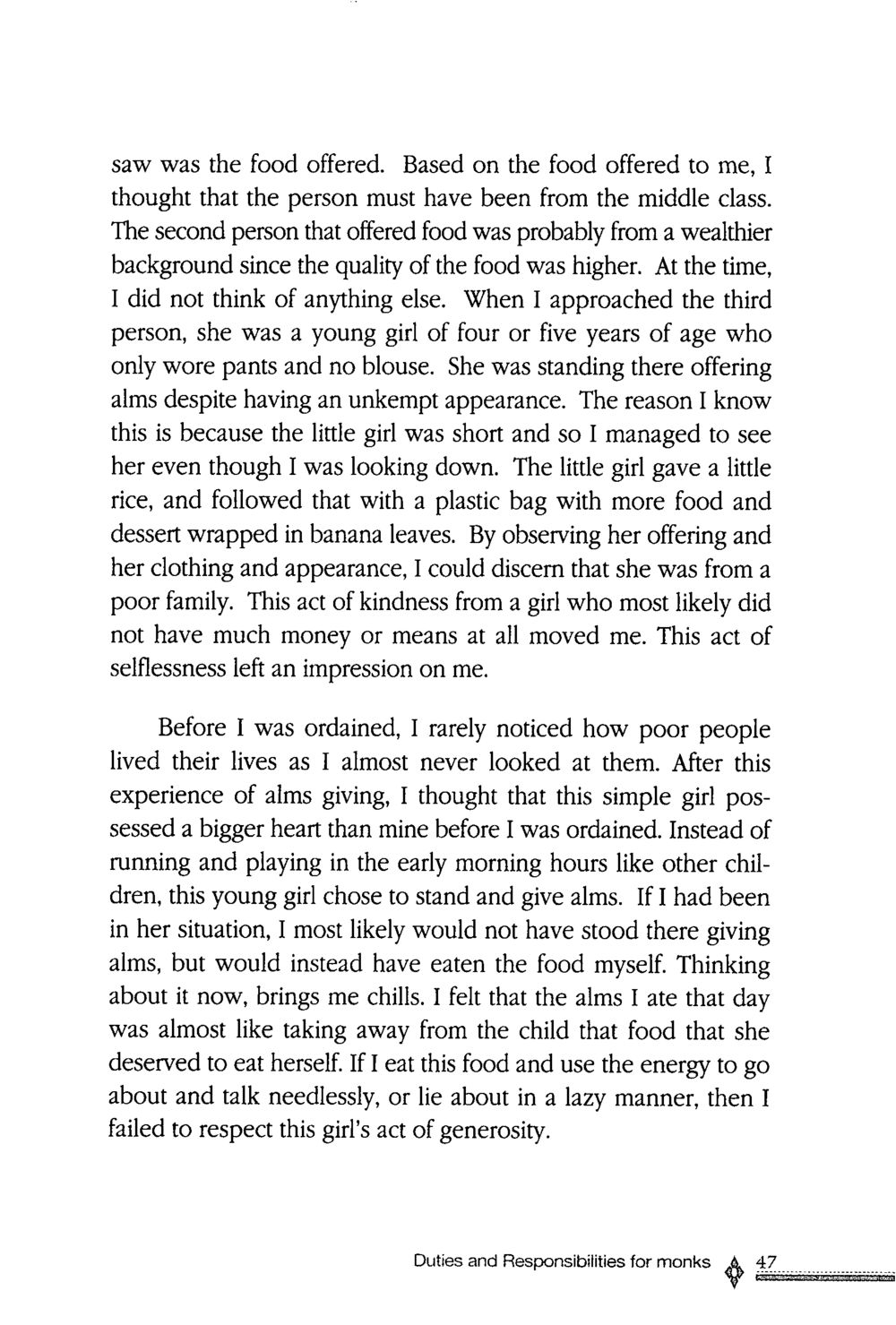The Lessons of Almsgiving and Selflessness The ordination หน้า 48