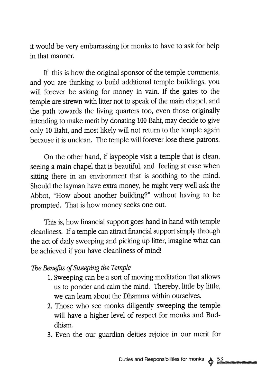 The Importance of Temple Cleanliness for Financial Support The ordination หน้า 54