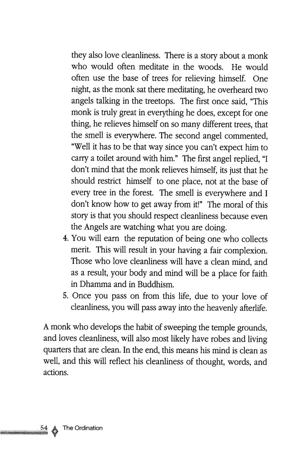 The Importance of Cleanliness in Buddhism The ordination หน้า 55