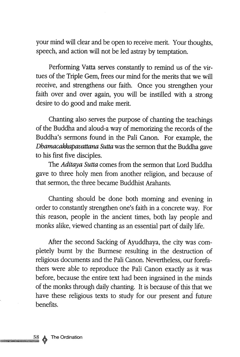 The Importance of Chanting in Buddhism The ordination หน้า 59