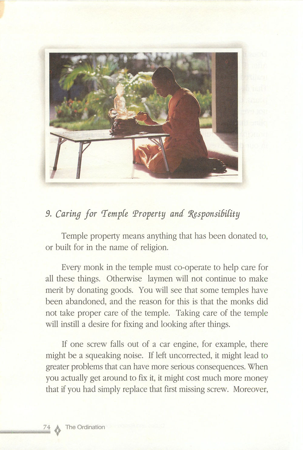 Caring for Temple Property and Responsibility The ordination หน้า 75