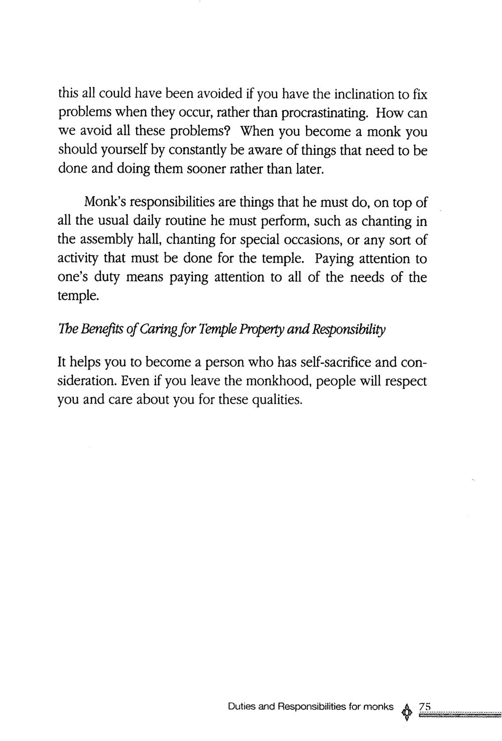 The Importance of Responsibility in Monastic Life The ordination หน้า 76
