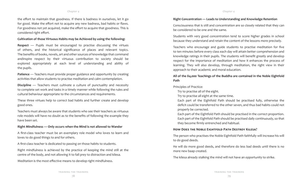 Right Concentration and the Noble Eightfold Path Training the trainer part 1 หน้า 40