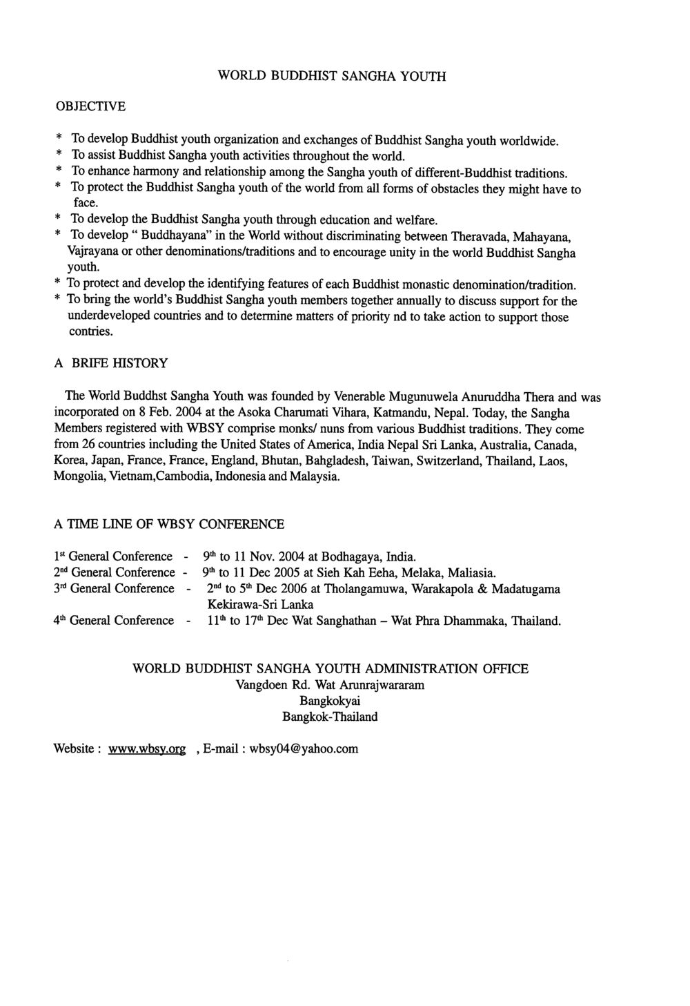 World Buddhist Sangha Youth Organization We are one (World Buddhist Sangha Youth) หน้า 2