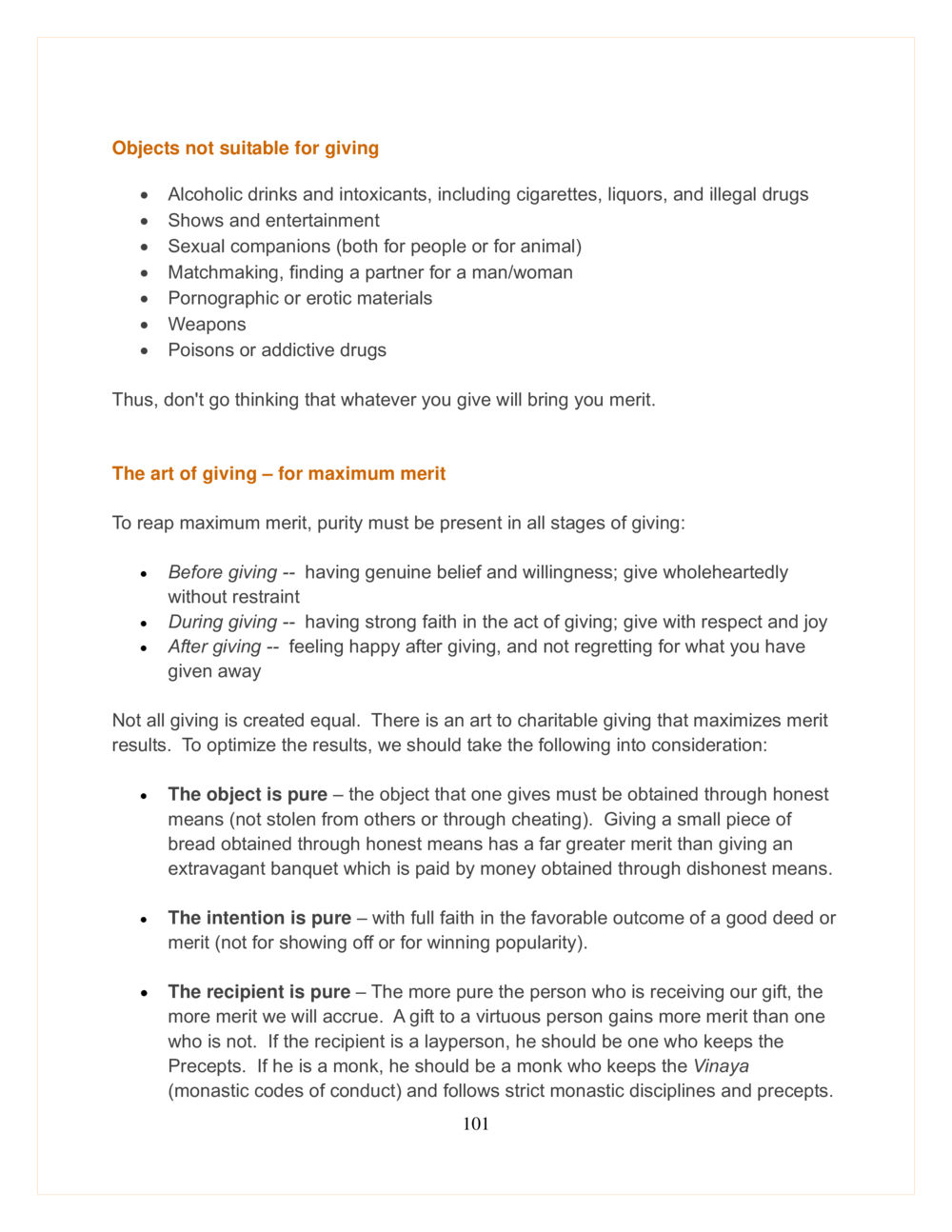 The Art of Charitable Giving for Maximum Merit DMC Translor’s handbook หน้า 101