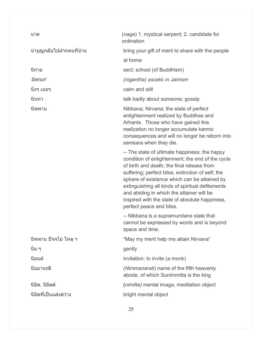 คำศัพท์และแนวคิดในพุทธศาสนา DMC Translor’s handbook หน้า 25