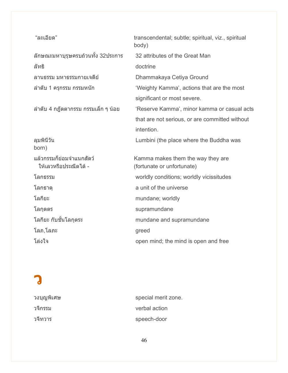 การศึกษาเกี่ยวกับมหานาครและกรรมในพระพุทธศาสนา DMC Translor’s handbook หน้า 46