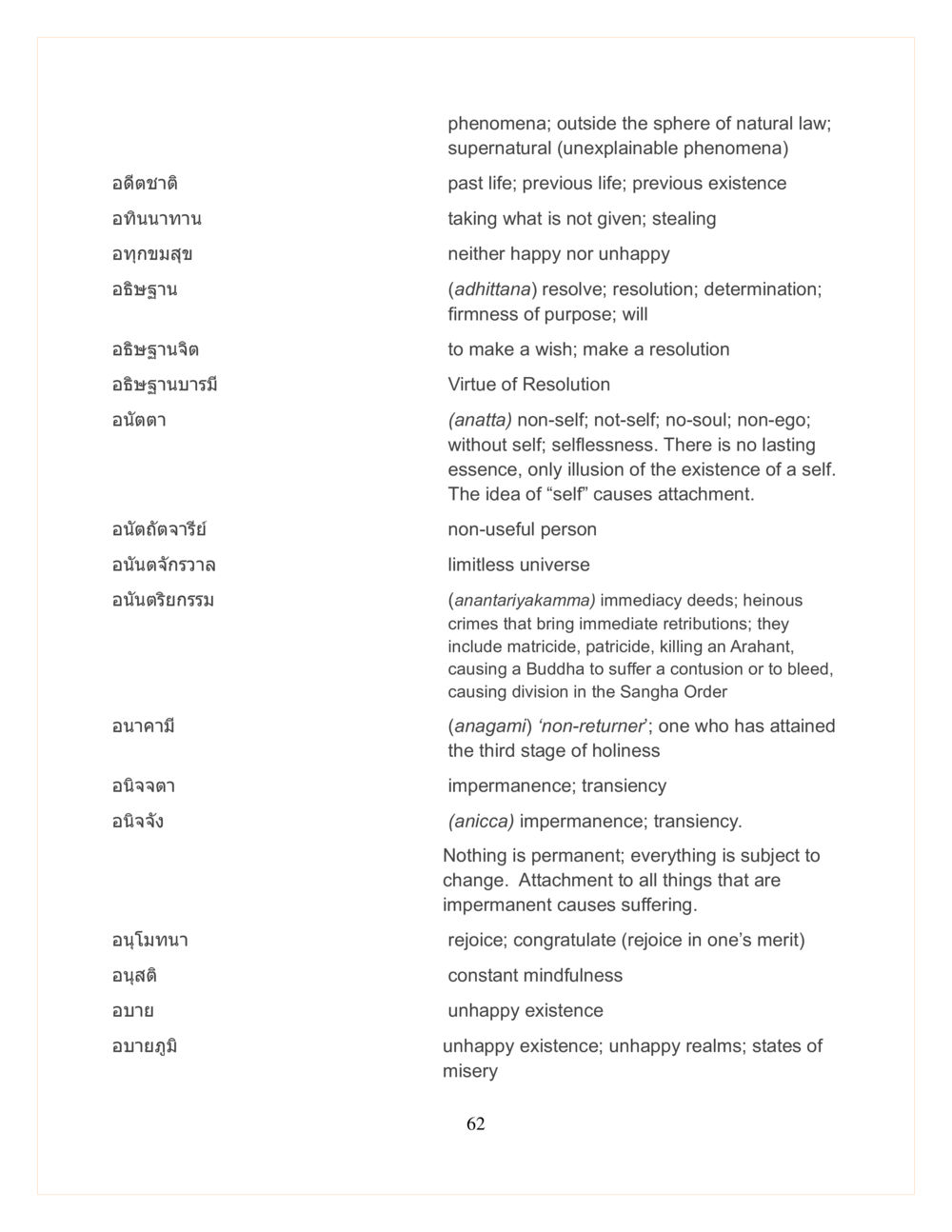 Understanding Buddhist Concepts: Key Terms and Definitions DMC Translor’s handbook หน้า 62