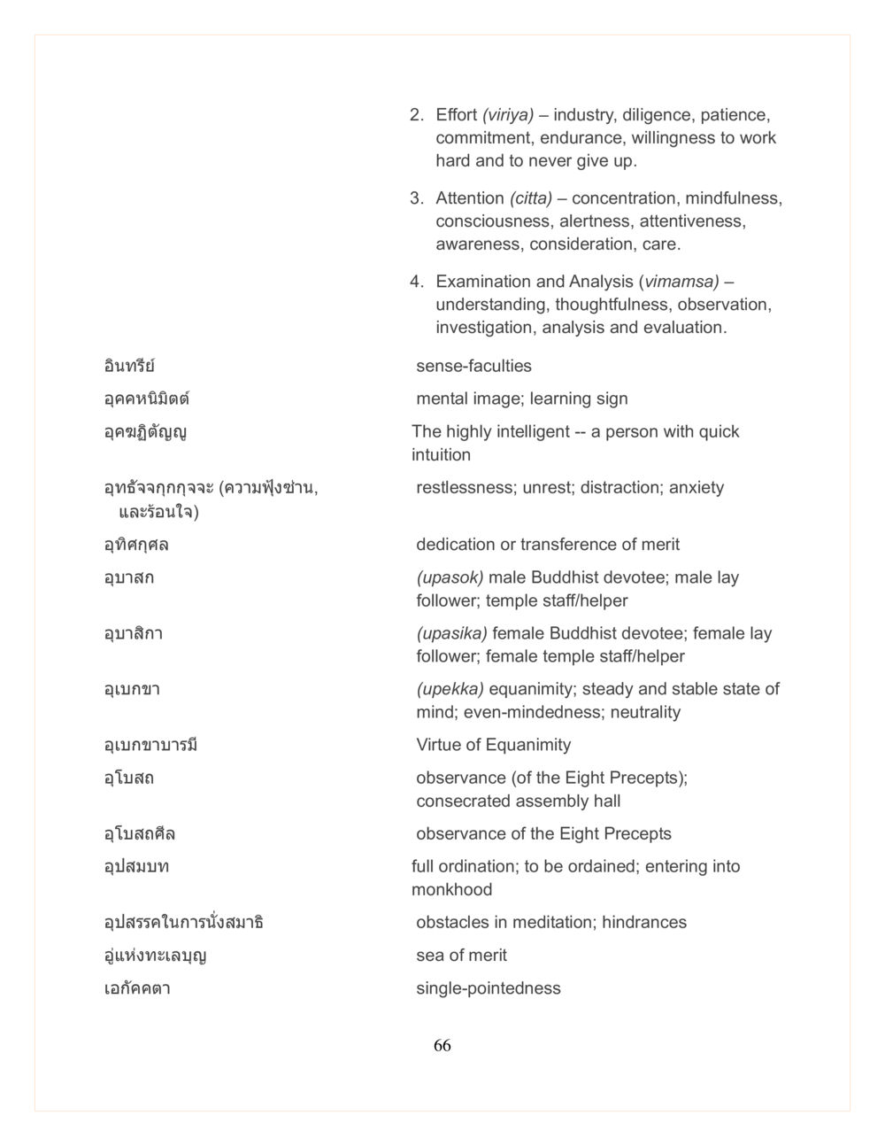 คำศัพท์และแนวคิดเกี่ยวกับพระพุทธศาสนา DMC Translor’s handbook หน้า 66