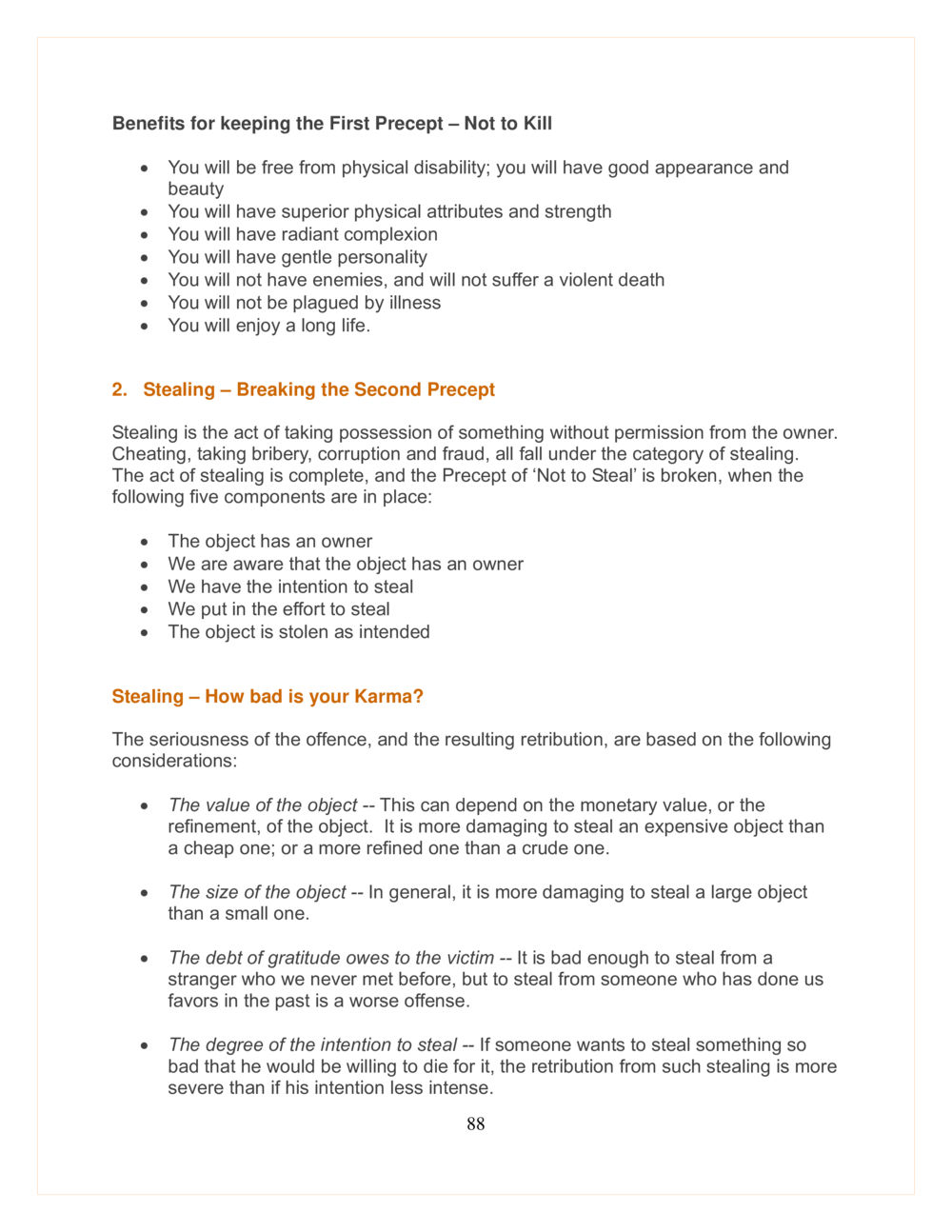 Understanding the First Two Precepts of Buddhism DMC Translor’s handbook หน้า 88
