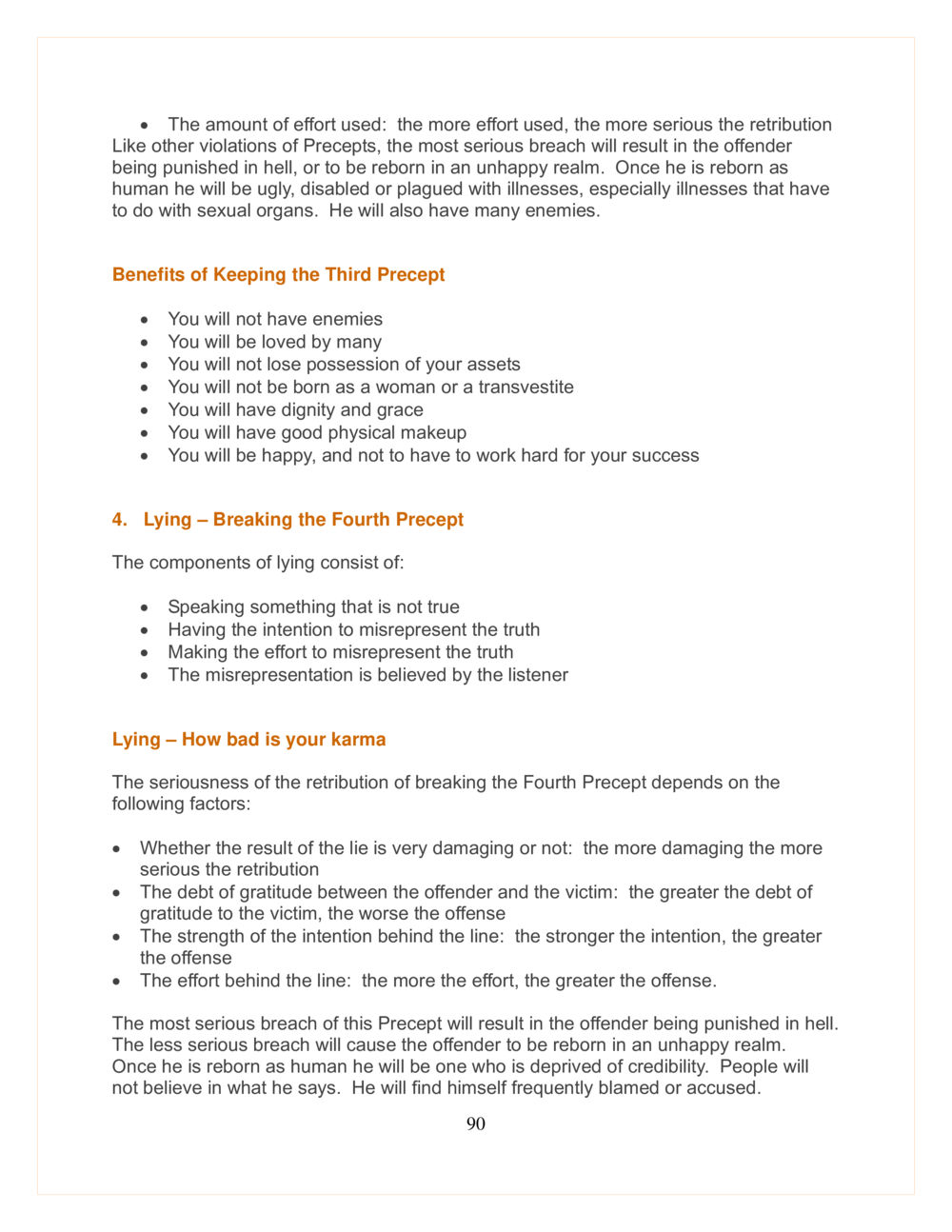 Consequences of Breaking the Precepts DMC Translor’s handbook หน้า 90
