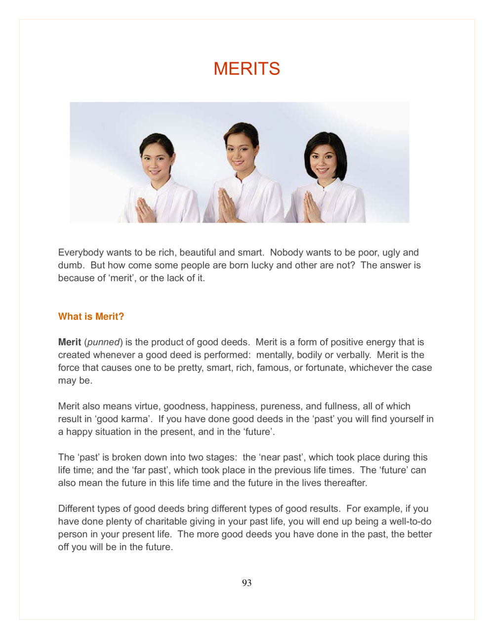 Understanding Merit and Its Impact on Life DMC Translor’s handbook หน้า 93