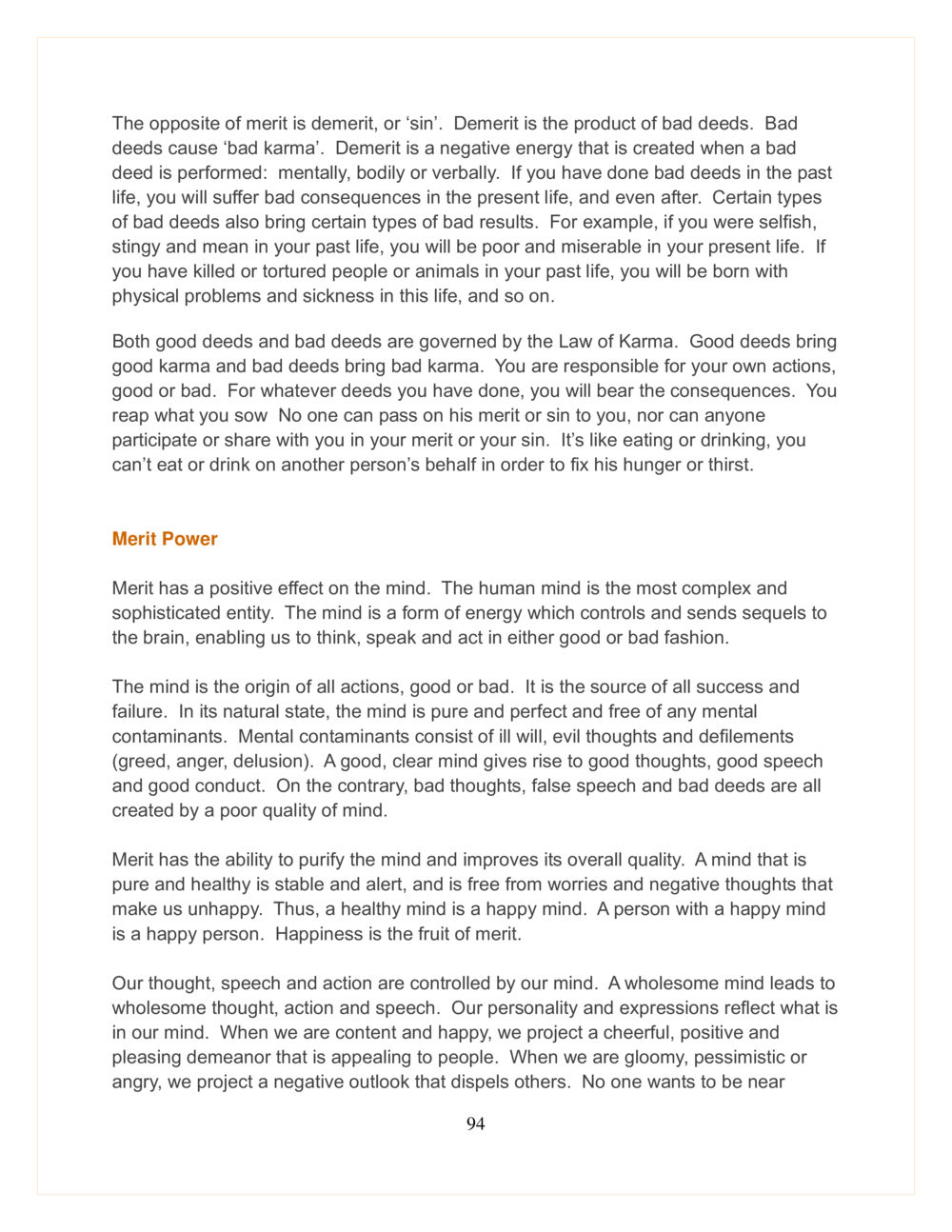 Understanding Merit and Demerit: The Law of Karma DMC Translor’s handbook หน้า 94