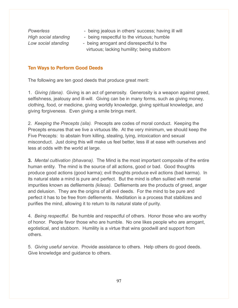 Ten Ways to Perform Good Deeds DMC Translor’s handbook หน้า 97