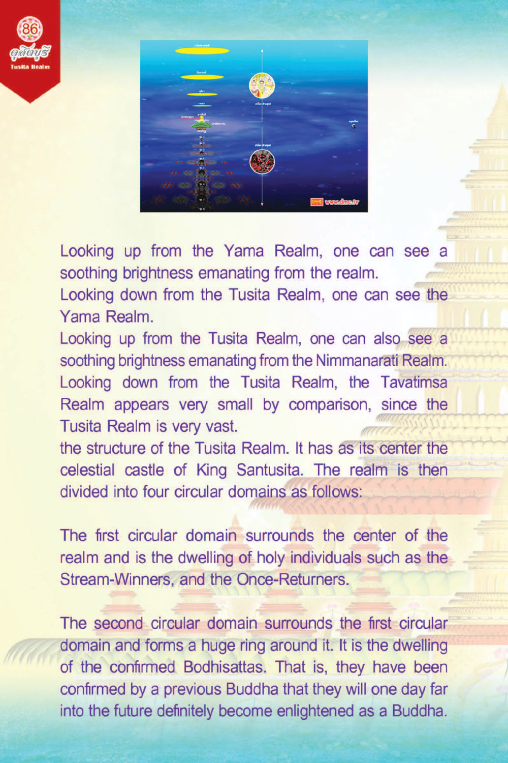 The Structure of the Tusita Realm ดุสิตบุรี (ฉบับ ๒ ภาษา) Tusita Realm หน้า 86