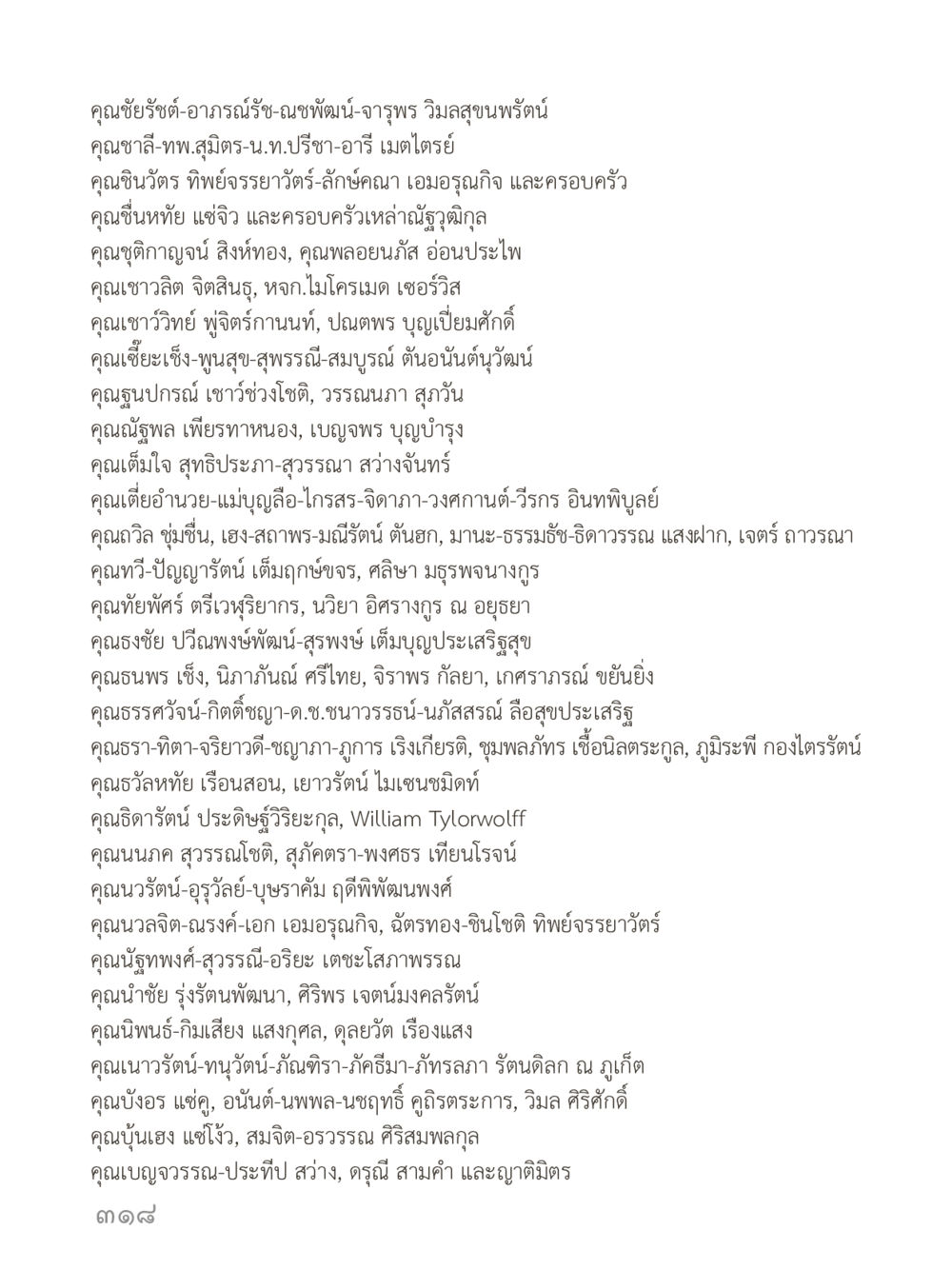 รายชื่อบุคคลสำคัญในโครงการหรือกิจกรรม คำไม่เล็กของคุณครูไม่ใหญ่ (มินิ) เล่ม 1 (บุญเท่านั้นเป็นที่พึ่ง) หน้า 318