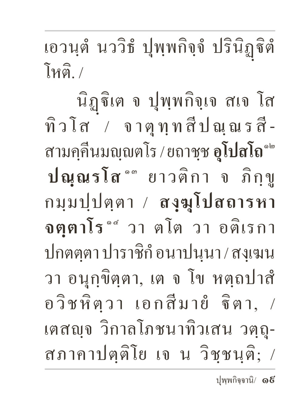 ปุฒพิกิจิ และ ความหมายของปัญญาในชีวิต ภิกฺขุปาฏิโมกฺขปาลิ (ฉบับท่องจำ) หน้า 19
