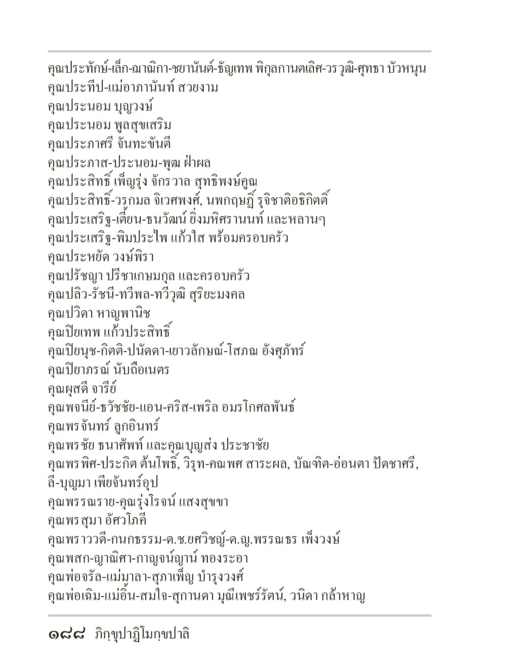 คุณประทับและครอบครัว ภิกฺขุปาฏิโมกฺขปาลิ (ฉบับท่องจำ) หน้า 188