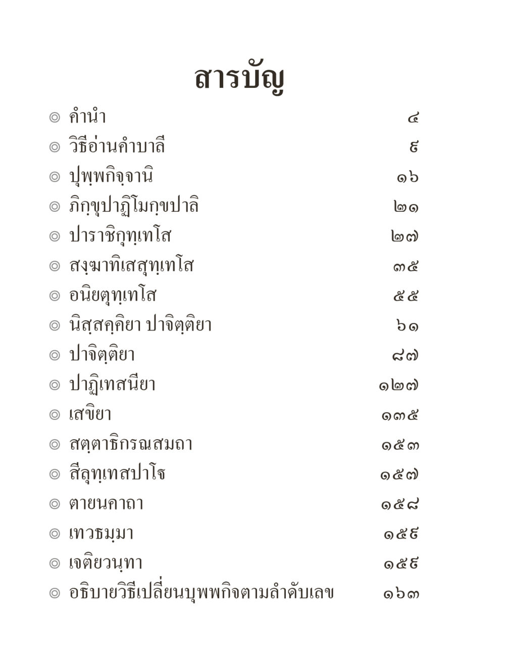สารบัญ ภิกฺขุปาฏิโมกฺขปาลิ (ฉบับท่องจำ) หน้า 8