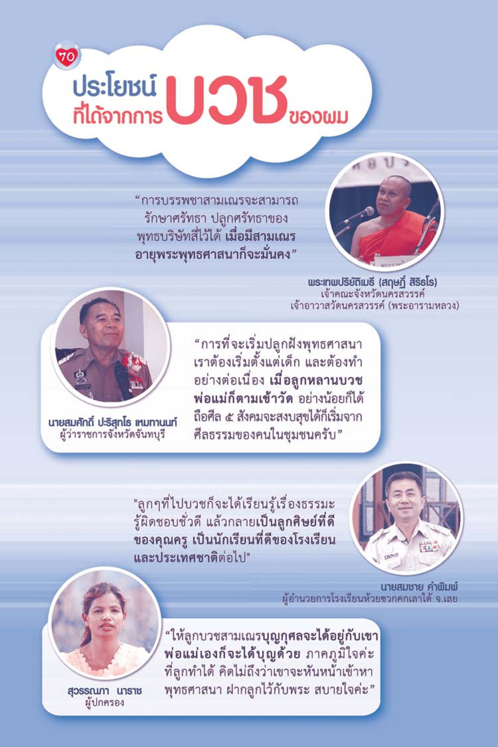 ประโยชน์ของการบวชในพุทธศาสนา วัยใส ใจใส (ฉบับ 2 ภาษา) หน้า 71