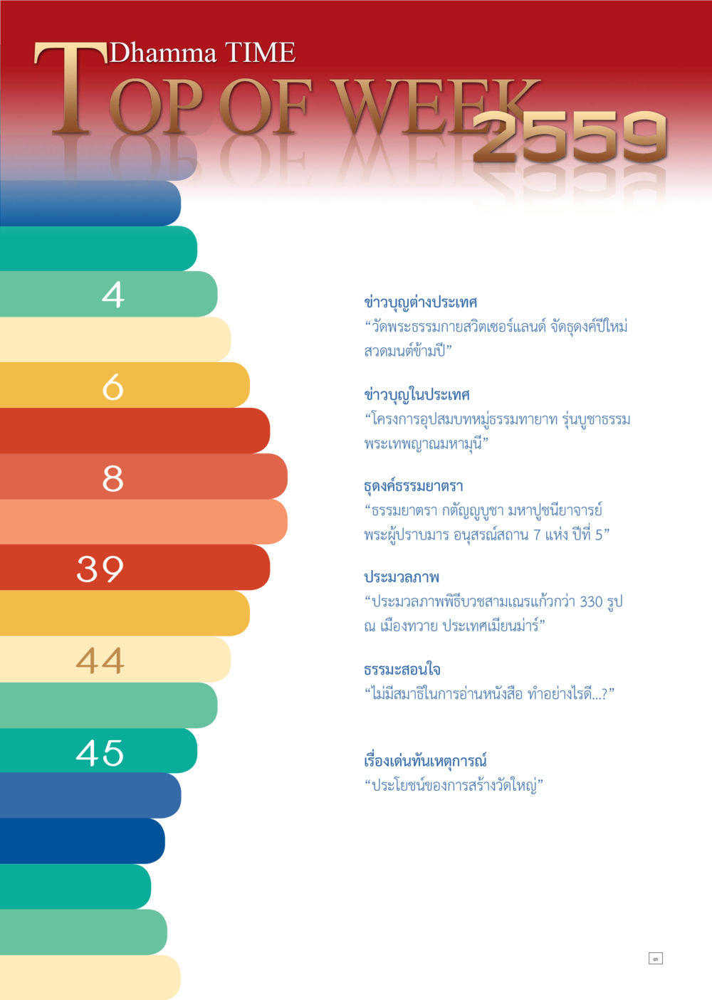 Dhamma TIME TOP OF WEEK 2559 Dhamma TIME เดือนมกราคม พ.ศ.2559 หน้า 3
