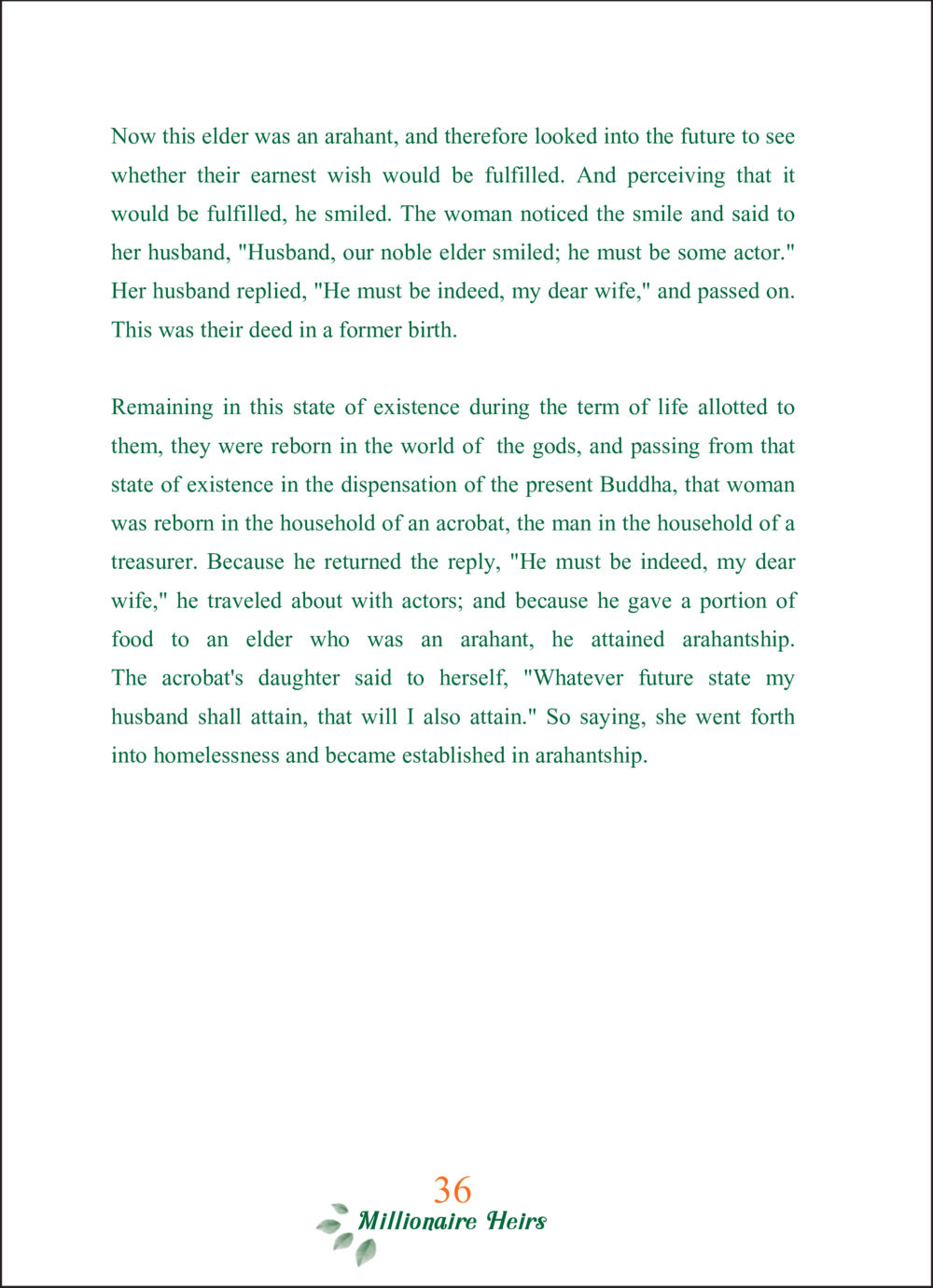 The Rebirth of Arahants: A Tale of Karma ทายาทเศรษฐี Millionaire Heirs (ฉบับ ๒ ภาษา)  หน้า 38