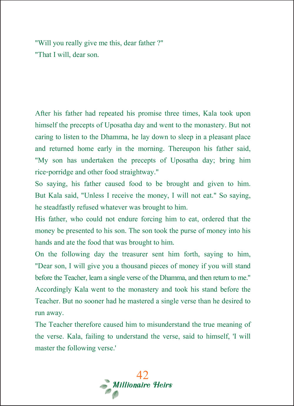 The Journey of Kala: A Lesson in Dhamma ทายาทเศรษฐี Millionaire Heirs (ฉบับ ๒ ภาษา)  หน้า 44