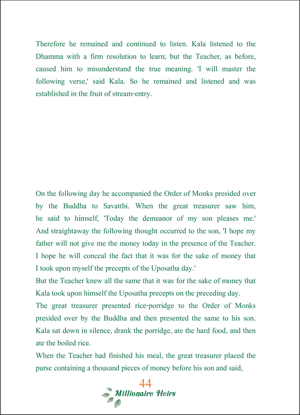 The Journey of Kala and the Pursuit of Dhamma ทายาทเศรษฐี Millionaire Heirs (ฉบับ ๒ ภาษา)  หน้า 46