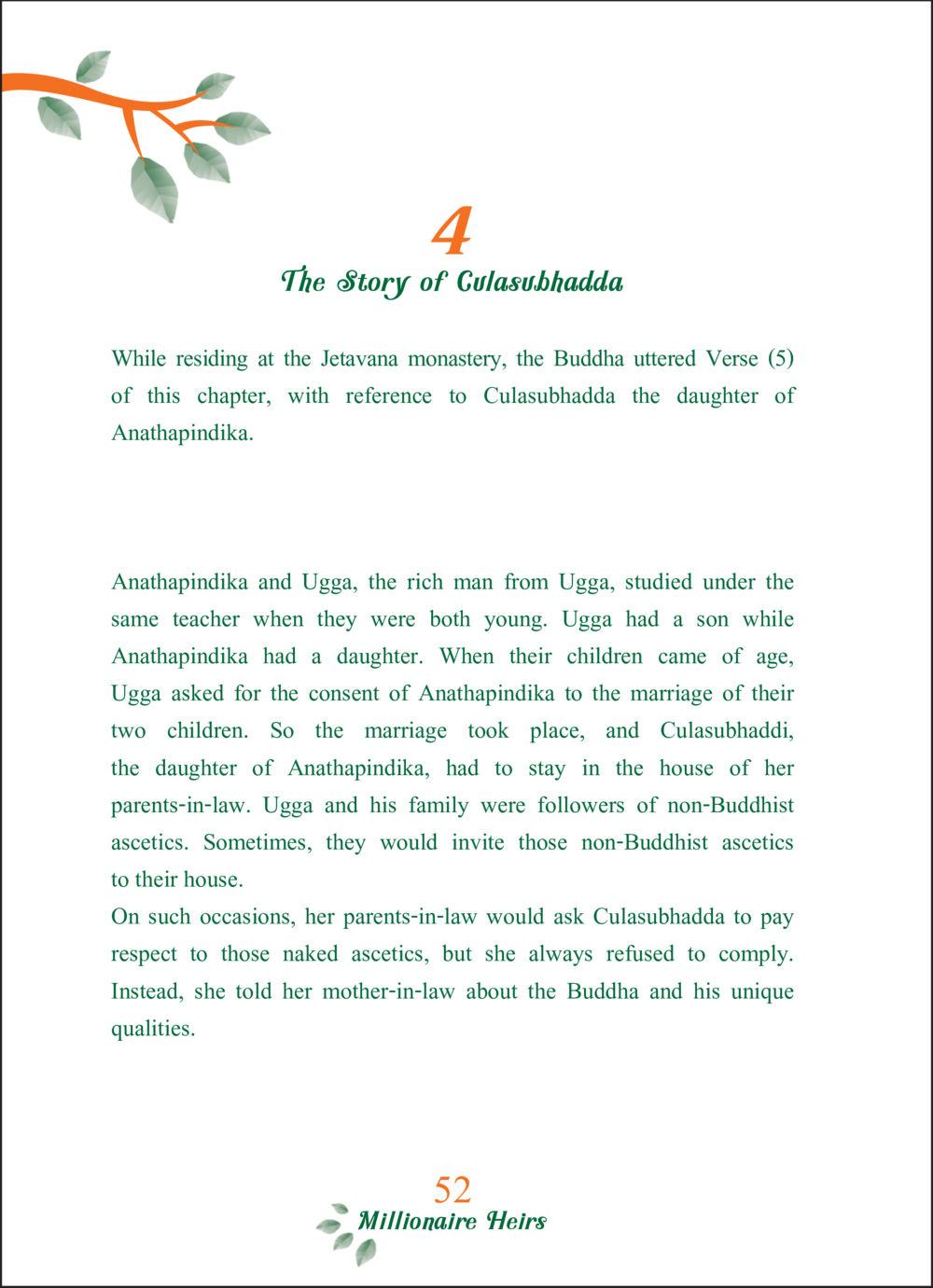 The Story of Culasubhadda ทายาทเศรษฐี Millionaire Heirs (ฉบับ ๒ ภาษา)  หน้า 54