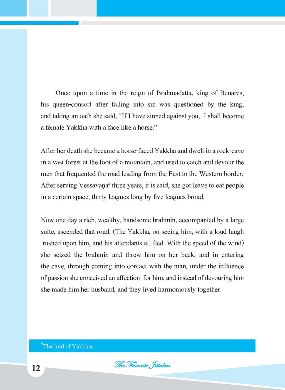 The Tale of the Horse-Faced Yakkha ชาดก เรื่องโปรด The Favorite Jatakas หน้า 14