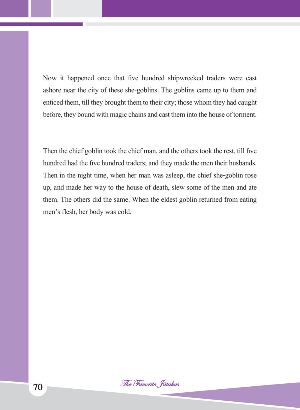 The Tale of She-Goblins and Shipwrecked Traders ชาดก เรื่องโปรด The Favorite Jatakas หน้า 72