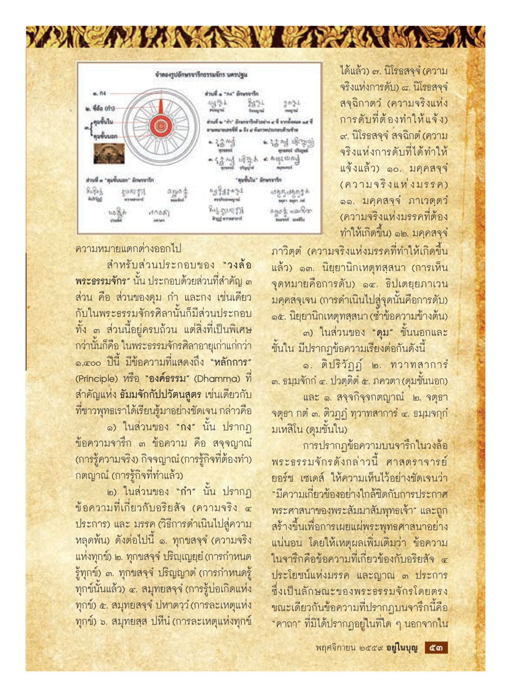 ความจริงแห่งพระธรรมจักร วารสารอยู่ในบุญประจำเดือนพฤศจิกายน พ.ศ.2559 หน้า 55