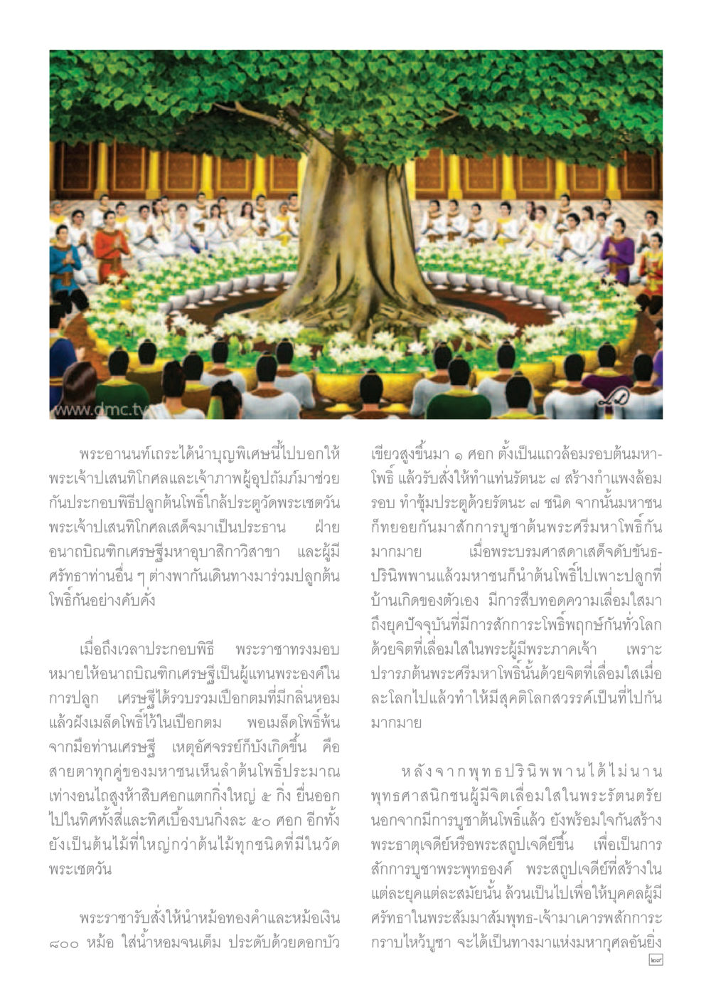 การปลุกต้นโพธิ์ใกล้ประตูวัดพระเชตวัน Dhamma TIME เดือนพฤศจิกายน พ.ศ.2559 หน้า 29